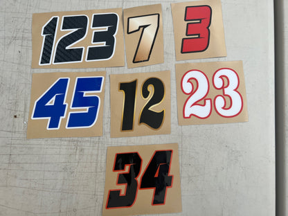 Individual Number Decals, Waterproof Racing Stickers, Car Decals, Personalized Stickers, Racing Decals