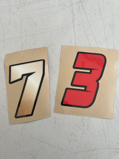 Individual Number Decals, Waterproof Racing Stickers, Car Decals, Personalized Stickers, Racing Decals