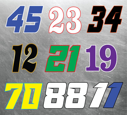 Individual Number Decals, Waterproof Racing Stickers, Car Decals, Personalized Stickers, Racing Decals