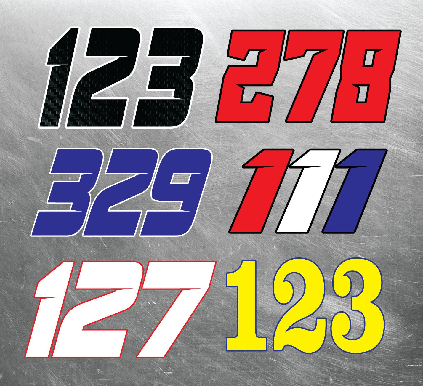 Individual Number Decals, Waterproof Racing Stickers, Car Decals, Personalized Stickers, Racing Decals