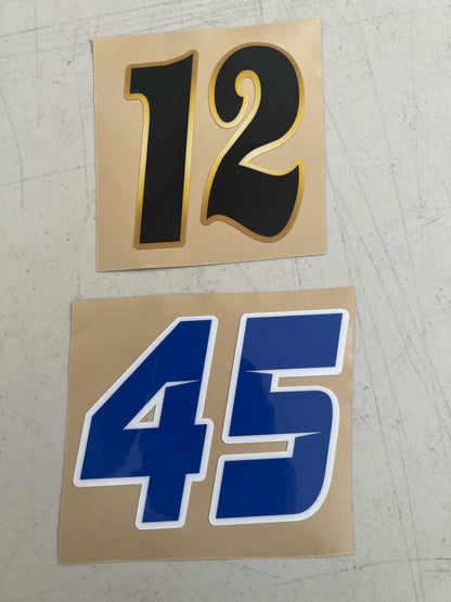 Individual Number Decals, Waterproof Racing Stickers, Car Decals, Personalized Stickers, Racing Decals