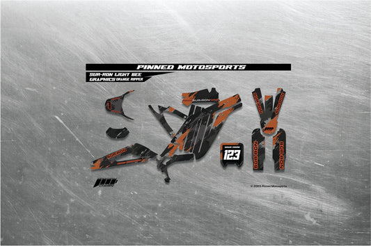 Orange Ripper Personalized Sur-Ron Light Bee Graphics, Sur-Ron Light Bee Full Graphics Kit, Custom Sur-Ron Light Bee Graphics