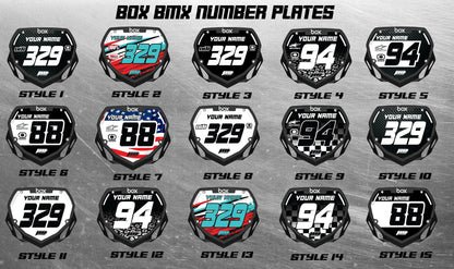 Full Color Chrome BMX Number Plate Decals, Chrome BMX Plate Decals, Chrome BMX Decals