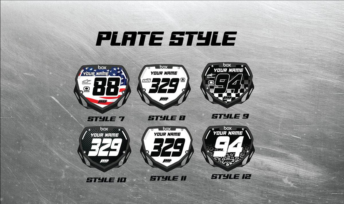 Full Color Chrome BMX Number Plate Decals, Chrome BMX Plate Decals, Chrome BMX Decals