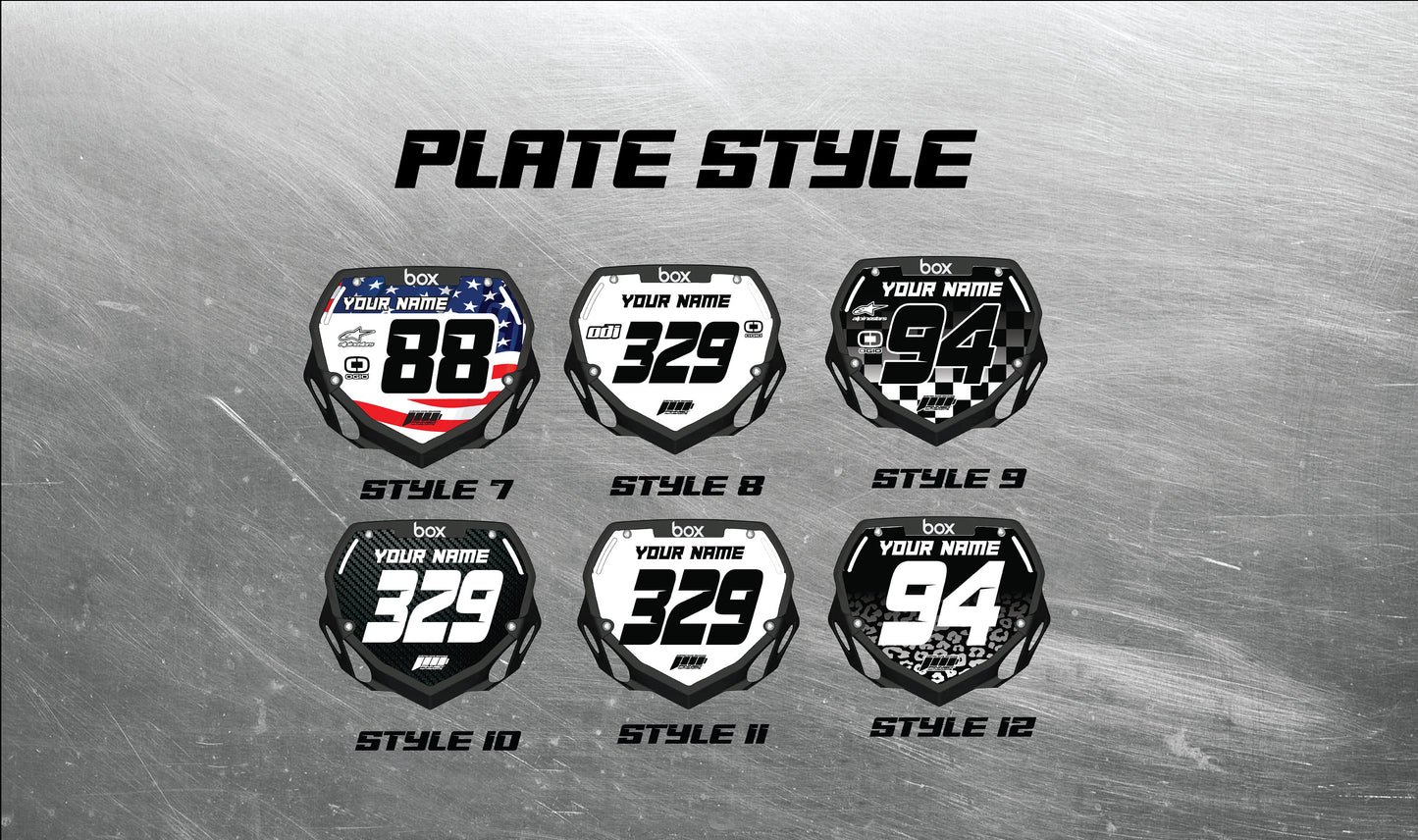 Personalized Box BMX Number Plate Decals, Custom Box Plate decals, Box BMX Plate Decals, BMX Decals