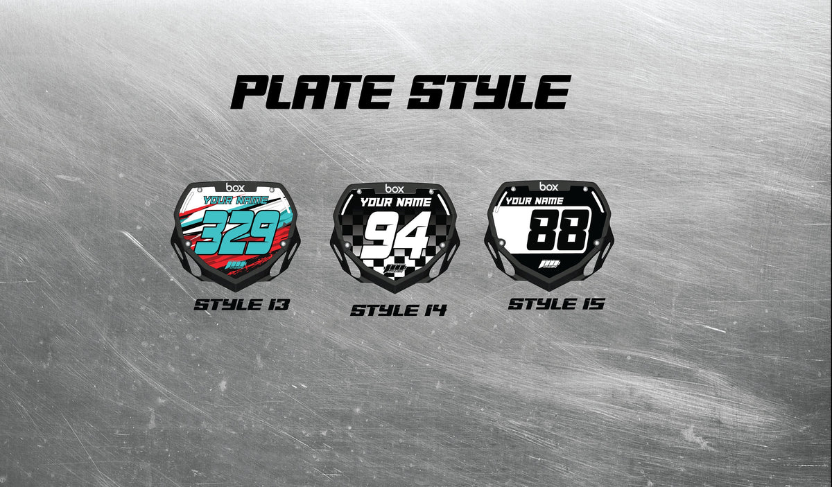 Full Color Chrome BMX Number Plate Decals, Chrome BMX Plate Decals, Chrome BMX Decals
