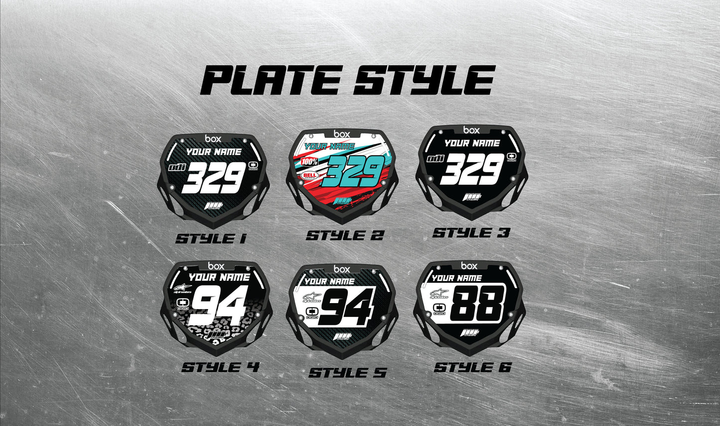 Personalized Box BMX Number Plate Decals, Custom Box Plate decals, Box BMX Plate Decals, BMX Decals