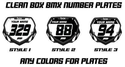 Chrome Colored BMX Number Plate Decals, Custom BMX Plate decal, Clean BMX Plate Decals