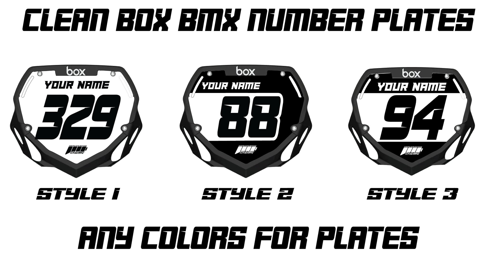 Clean Box BMX Number Plate Decals, Custom Box mini Plate decals, Box BMX Plate Decals, BMX Decals