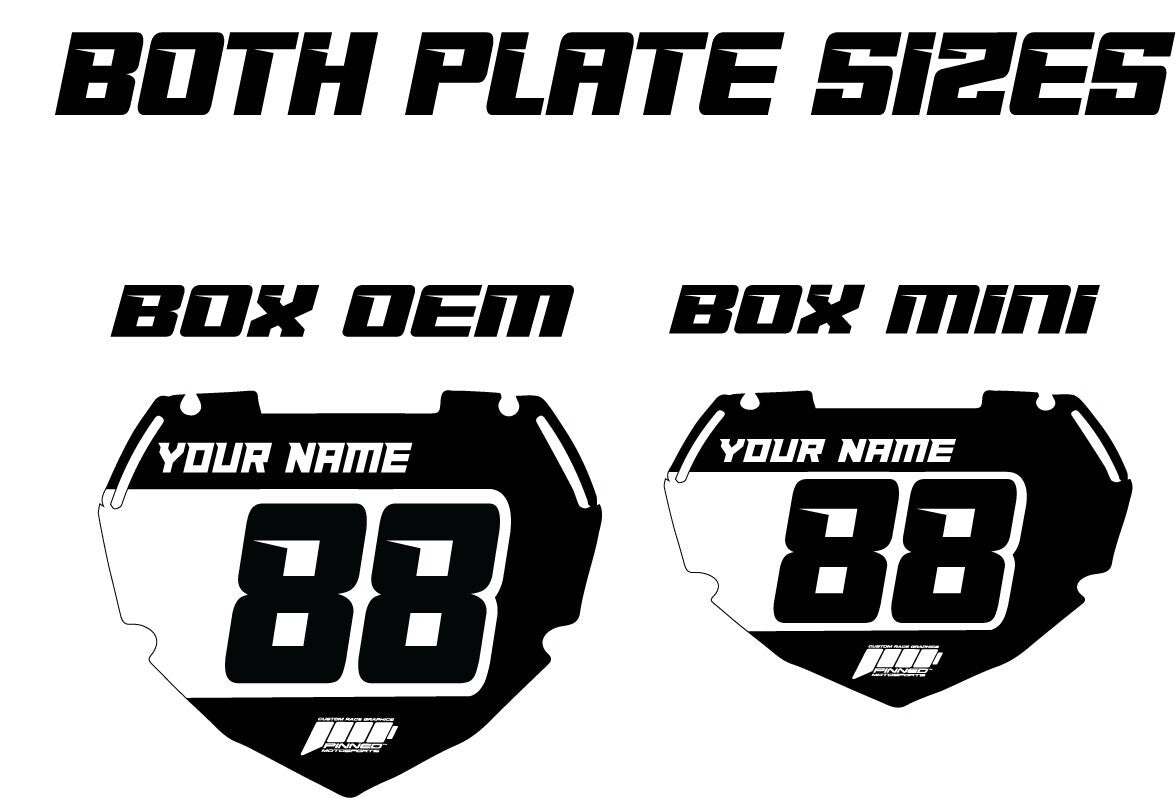 Clean Box BMX Number Plate Decals, Custom Box mini Plate decals, Box BMX Plate Decals, BMX Decals