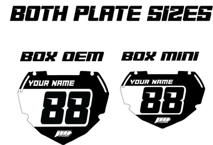 Clean Box BMX Number Plate Decals, Custom Box mini Plate decals, Box BMX Plate Decals, BMX Decals
