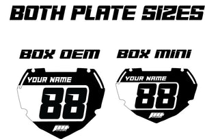 Chrome Colored BMX Number Plate Decals, Custom BMX Plate decal, Clean BMX Plate Decals