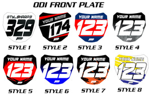 ODI Downhill Front Plate Decals, Custom Name Number Plate decals, ODI MTB Plate Decals