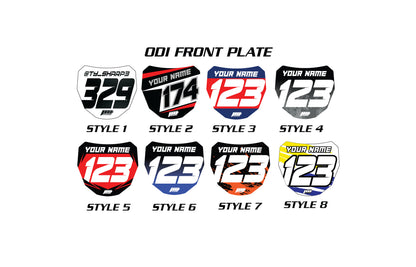 Personalized Sur-Ron Front Plate Decals, Custom Name and Number Plate, ODI MTB Plate Decals
