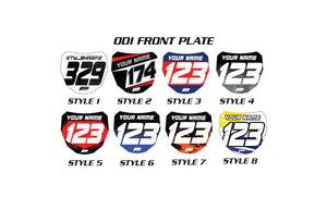 Personalized Surron Front Plate Decals, Custom Name Number Plate decals, ODI MTB Plate Decals, Surron Decals