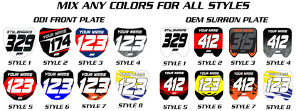 Personalized Sur-Ron Front Plate Decals, Custom Name and Number Plate, ODI MTB Plate Decals