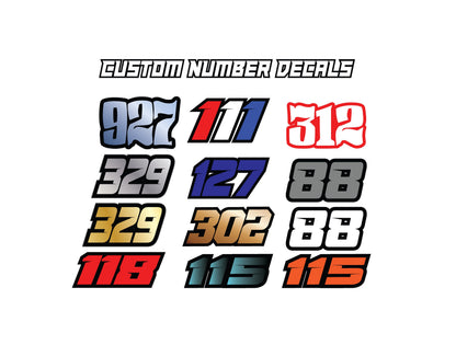 Custom Number Decals, Waterproof Racing Stickers, Motorsports Decals, Personalized Stickers
