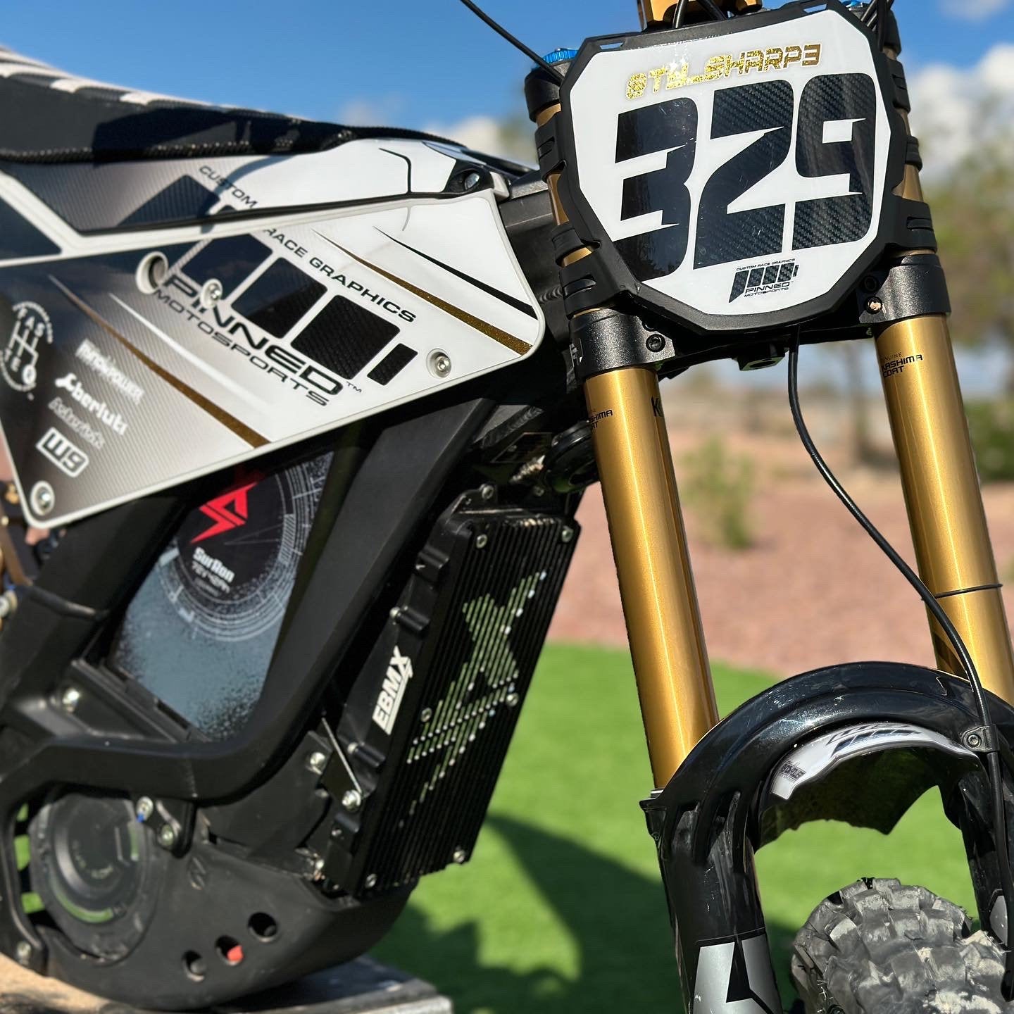 Super Clean Sur-Ron Front Plate Decals, Personalized Name and Number Plate, ODI MTB Plate Decals