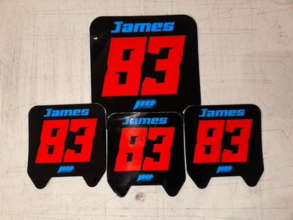 Personalized Sur-Ron Front Plate Decals, Custom Name and Number Plate, ODI MTB Plate Decals