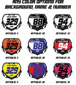 Chrome Colored BMX Number Plate Decals, Custom BMX Plate decal, Clean BMX Plate Decals