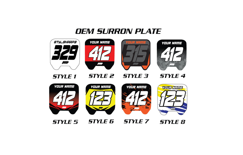 Personalized Surron Front Plate Decals, Custom Name Number Plate decals, ODI MTB Plate Decals, Surron Decals