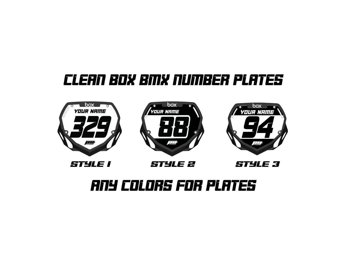 Clean Box BMX Number Plate Decals, Custom Box mini Plate decals, Box BMX Plate Decals, BMX Decals