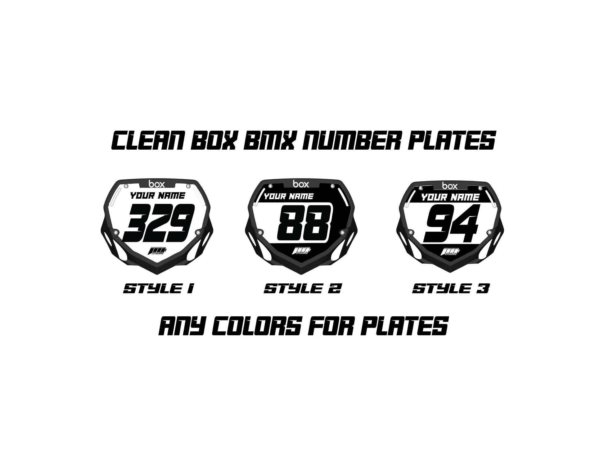 Clean Box BMX Number Plate Decals, Custom Box mini Plate decals, Box BMX Plate Decals, BMX Decals