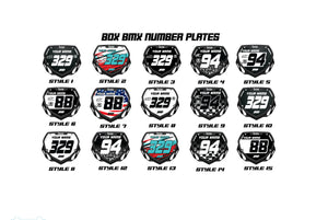 Full Color Chrome BMX Number Plate Decals, Chrome BMX Plate Decals, Chrome BMX Decals