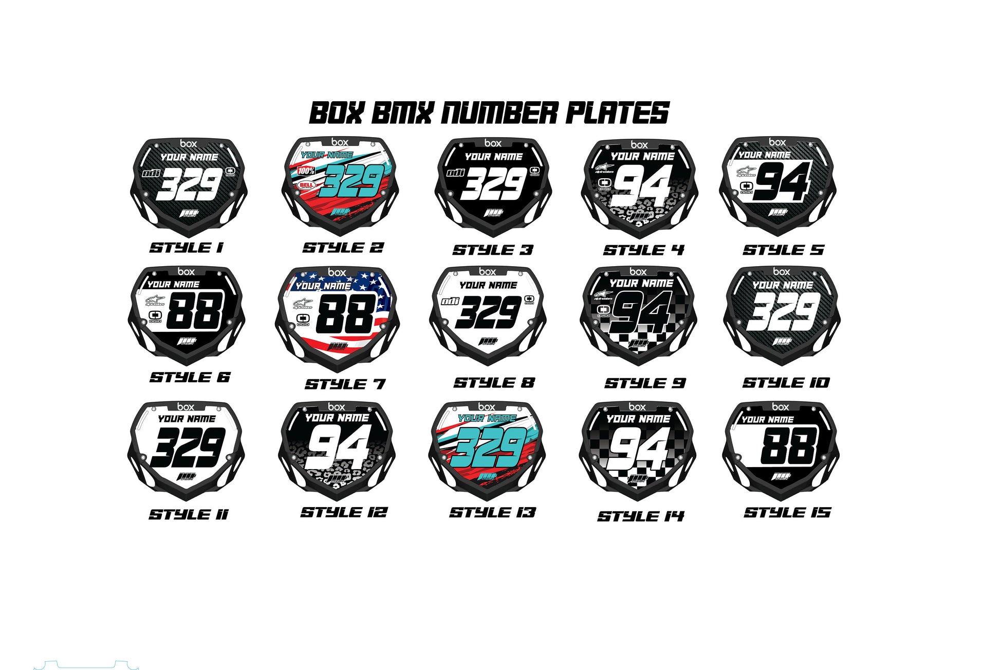Personalized Box BMX Number Plate Decals, Custom Box Plate decals, Box BMX Plate Decals, BMX Decals