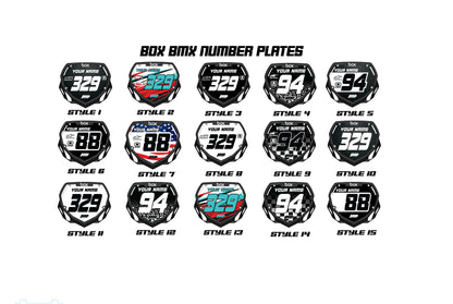 Personalized Box BMX Number Plate Decals, Custom Box Plate decals, Box BMX Plate Decals, BMX Decals