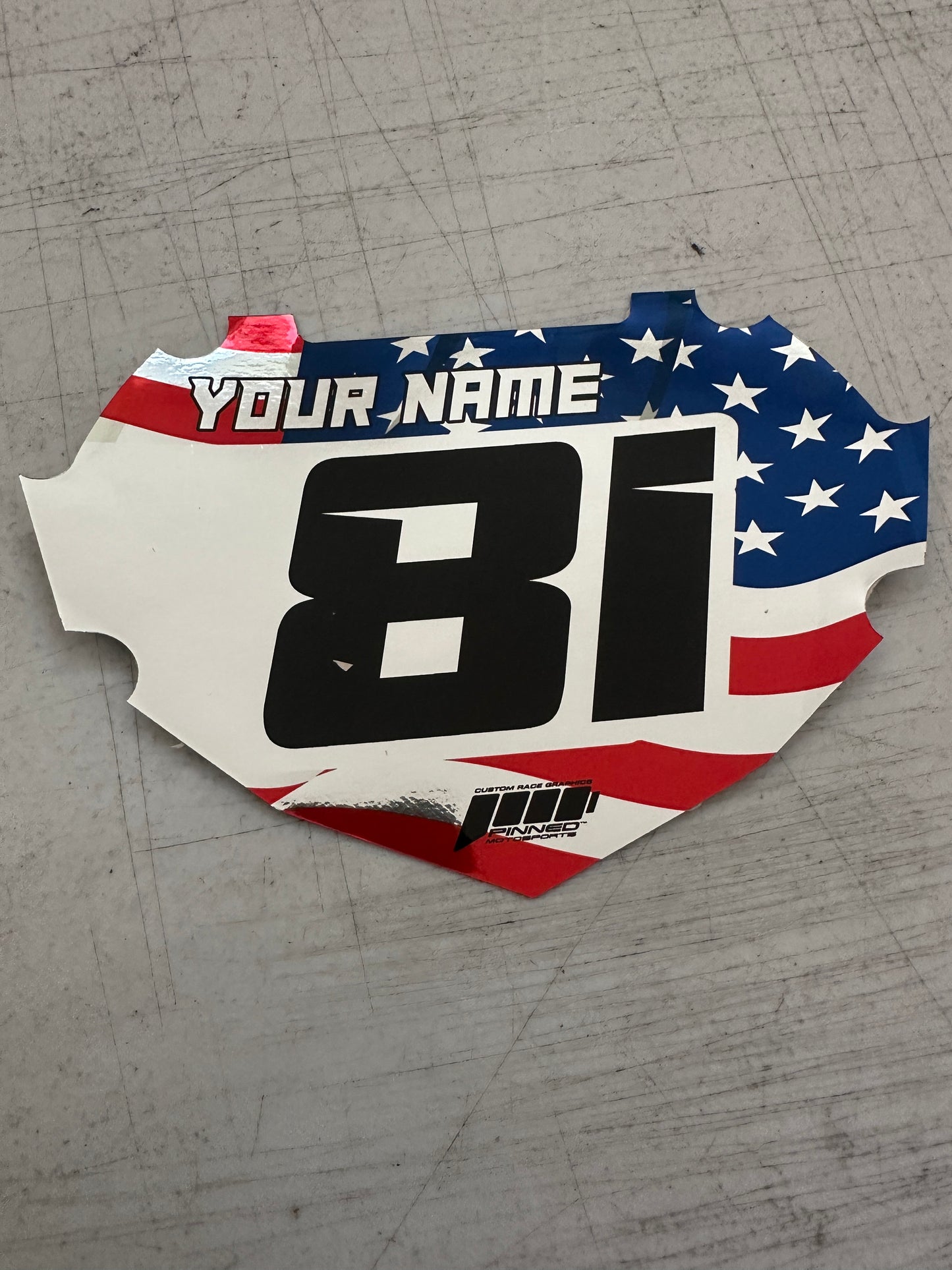 Chrome Colored BMX Number Plate Decals, Custom BMX Plate decal, Clean BMX Plate Decals