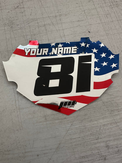 Chrome Colored BMX Number Plate Decals, Custom BMX Plate decal, Clean BMX Plate Decals