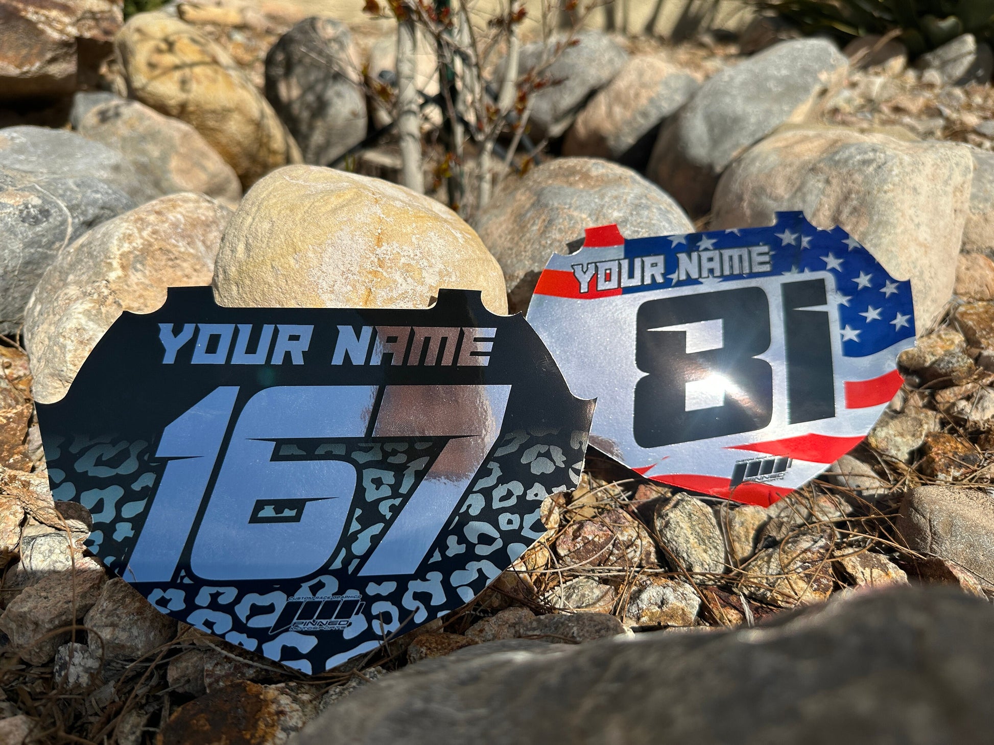 Chrome Colored BMX Number Plate Decals, Custom BMX Plate decal, Clean BMX Plate Decals