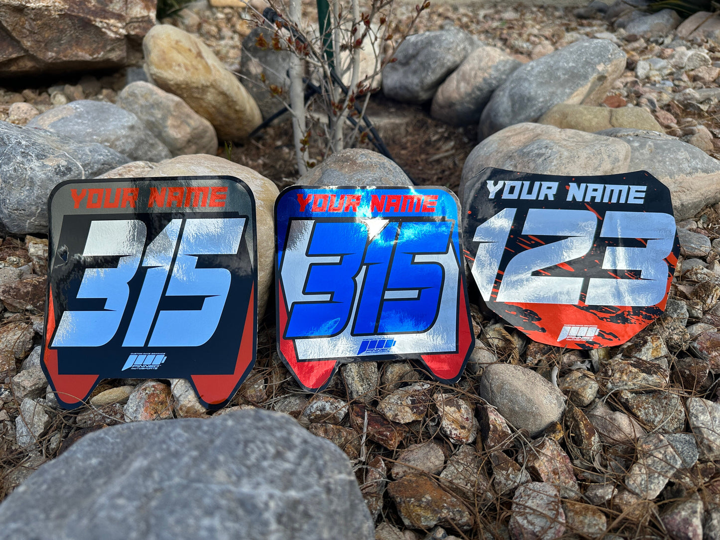 Chrome ODI Downhill Front Plate Decals, Chrome Name Number Plate decals, Fulll Color Chrome ODI MTB Plate Decals
