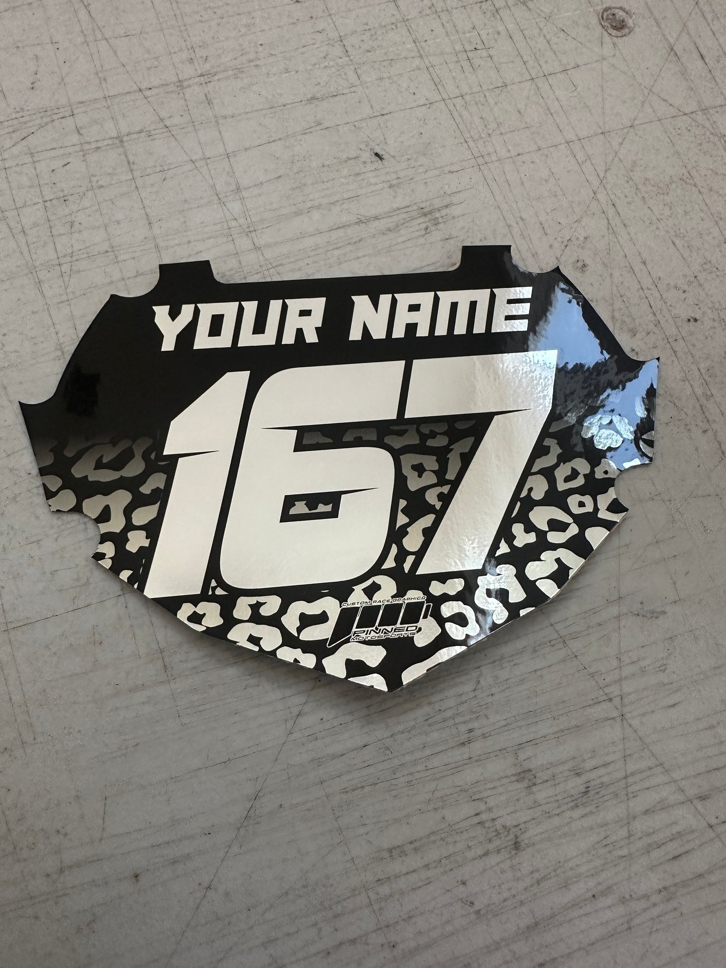 Chrome Colored BMX Number Plate Decals, Custom BMX Plate decal, Clean BMX Plate Decals