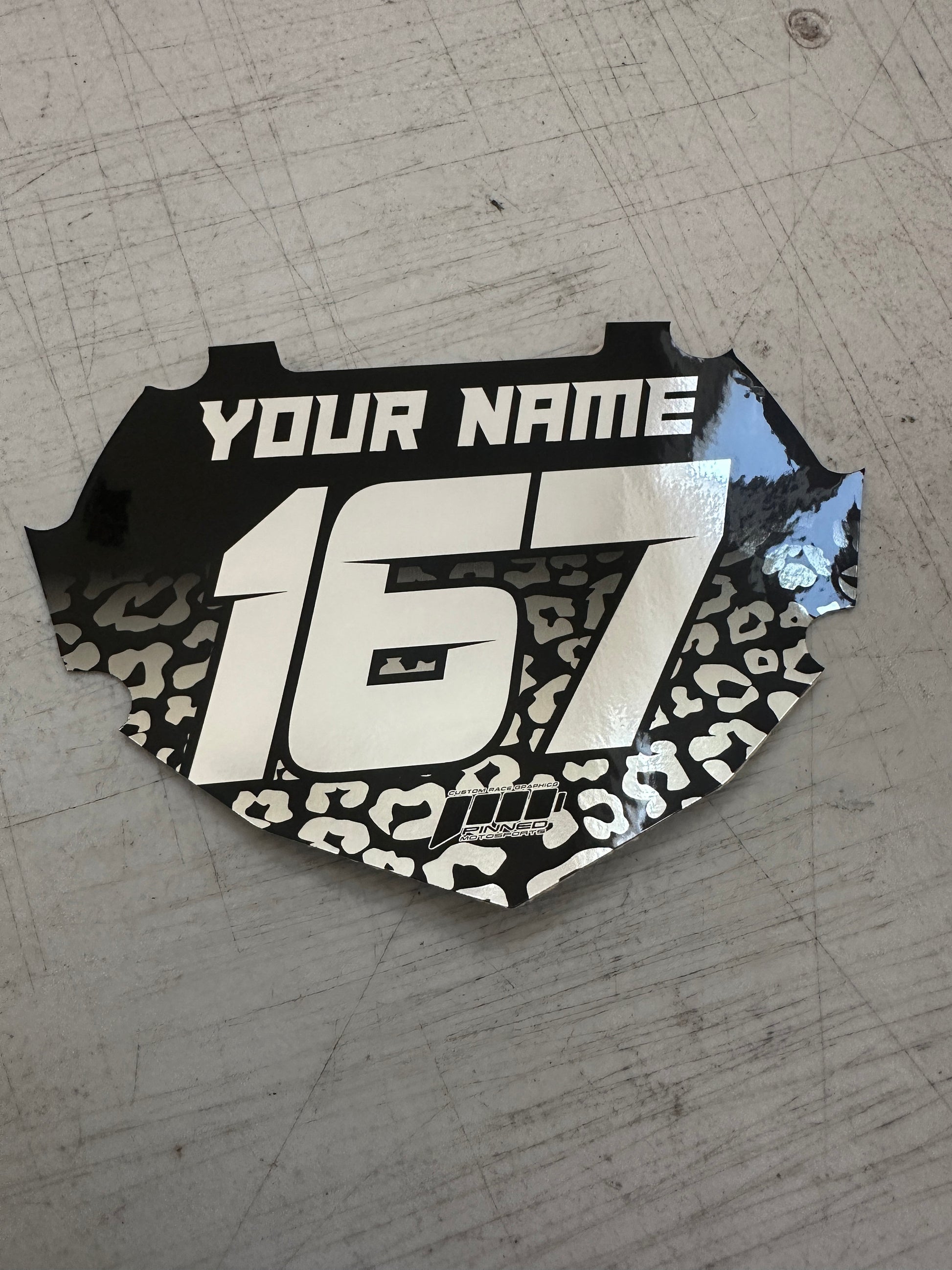Chrome Colored BMX Number Plate Decals, Custom BMX Plate decal, Clean BMX Plate Decals