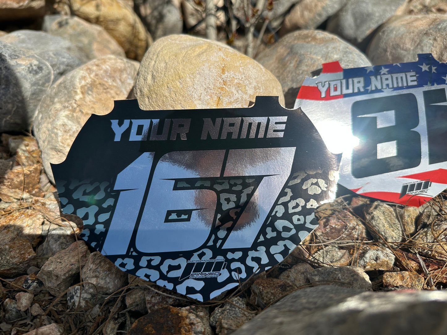 Chrome Colored BMX Number Plate Decals, Custom BMX Plate decal, Clean BMX Plate Decals
