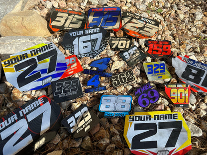 Chrome Number Decals, Metallic Waterproof Racing Stickers, Chrome Motorsports Decals