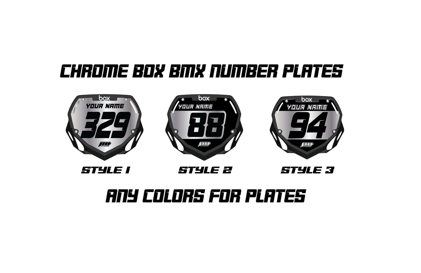 Chrome Colored BMX Number Plate Decals, Custom BMX Plate decal, Clean BMX Plate Decals