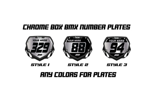 Chrome Colored BMX Number Plate Decals, Custom BMX Plate decal, Clean BMX Plate Decals