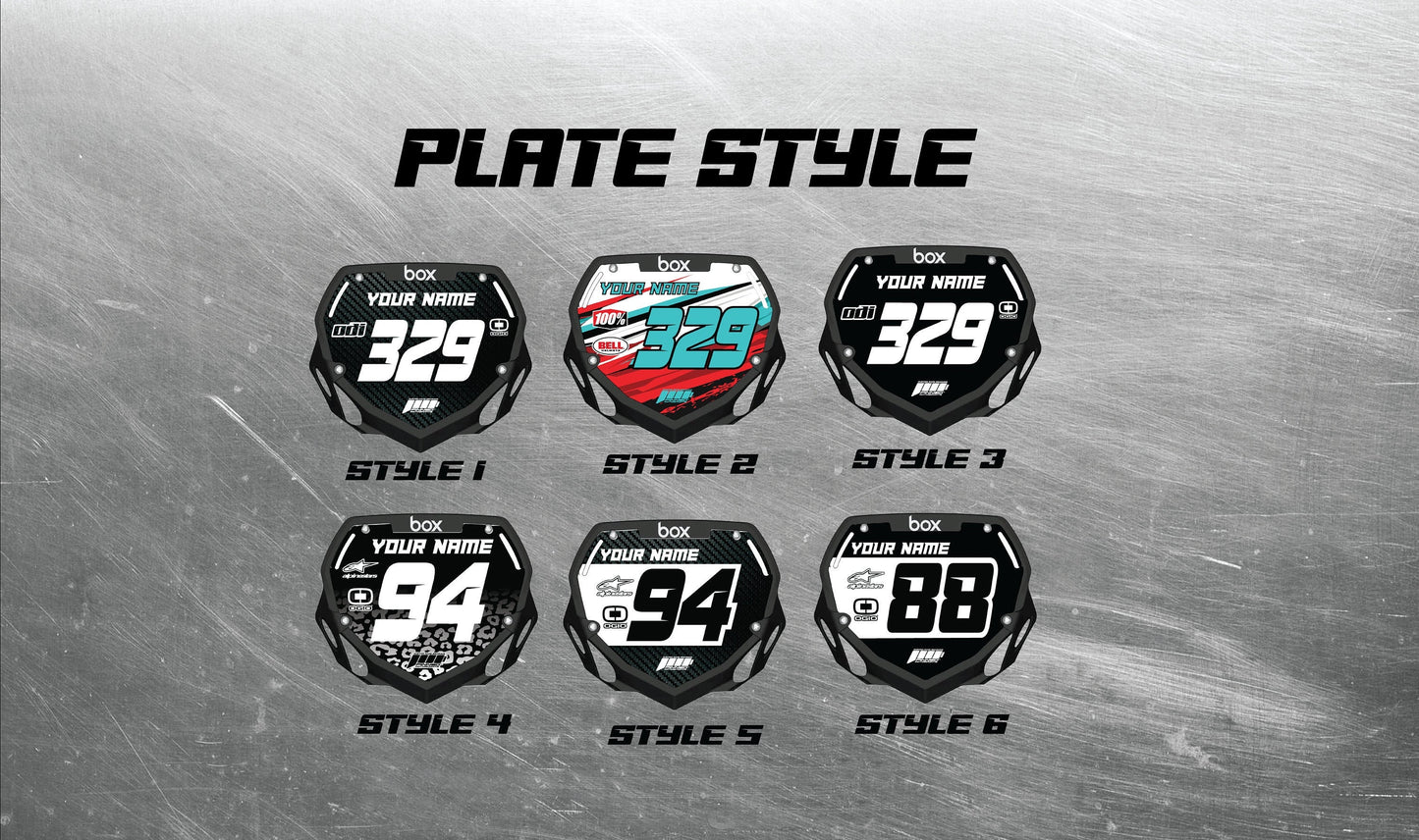Personalized Box BMX Number Plate Decals, Custom Box Plate decals, Box BMX Plate Decals, BMX Decals