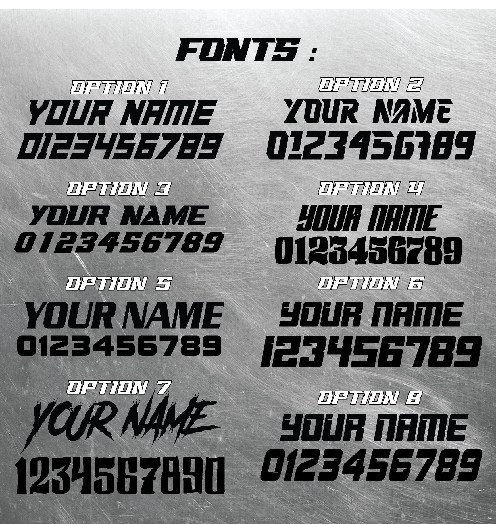 Stacyc Style Plate Graphics | Number Plate Decals | Personalized Plate Decals