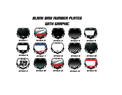Blank BMX Number Plate Decal w Graphic, Custom Box Plate decals, Box BMX Plate Decals