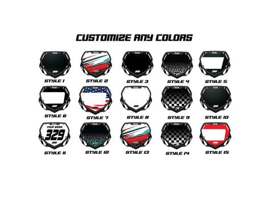 Blank BMX Number Plate Decal w Graphic, Custom Box Plate decals, Box BMX Plate Decals