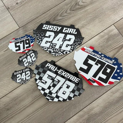 BMX Number Plate Bundle, Custom Box Plate decals, Box BMX Plate Decals, BMX Decals