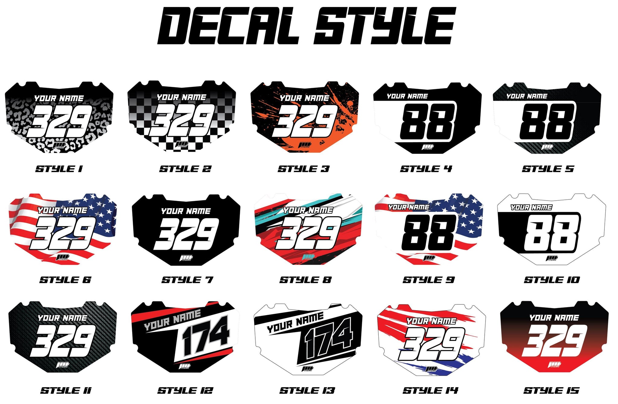 Stacyc Style Plate Graphics | Number Plate Decals | Personalized Plate Decals
