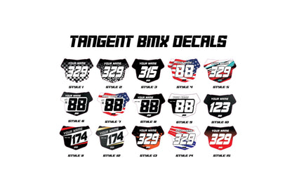 Tangent BMX Style Graphics, Tangent Plate Decals, Personalized Number Plate Graphics