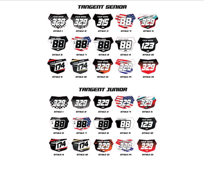 Tangent BMX Style Graphics, Tangent Plate Decals, Personalized Number Plate Graphics