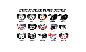 Stacyc Style Plate Graphics | Number Plate Decals | Personalized Plate Decals
