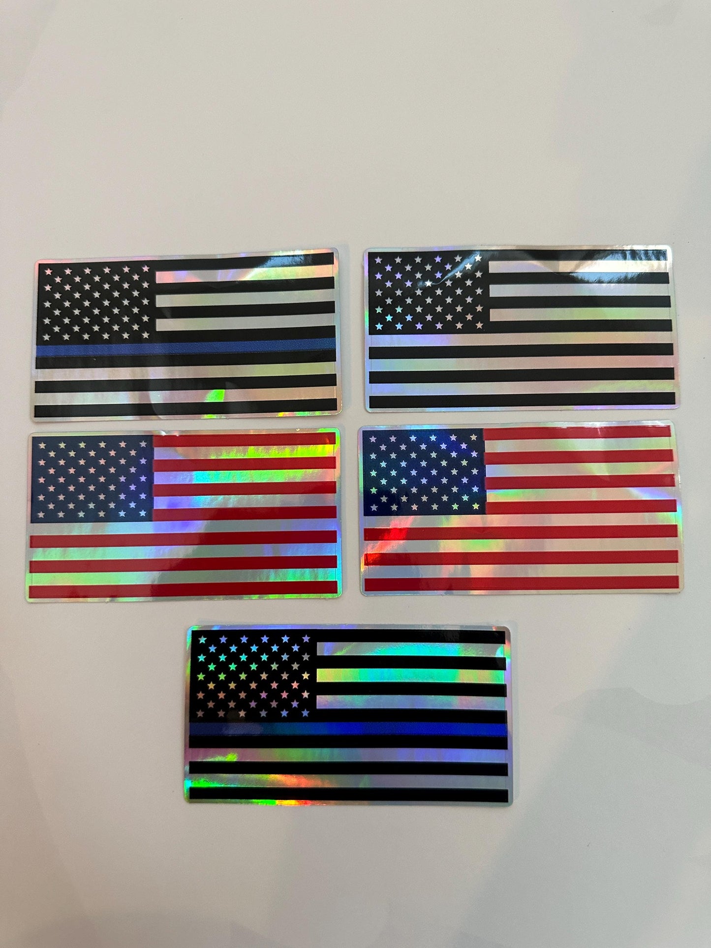 Holographic USA Flag Decal: Waterproof American Bumper Sticker